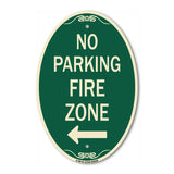No Parking Fire Zone with Left Arrow