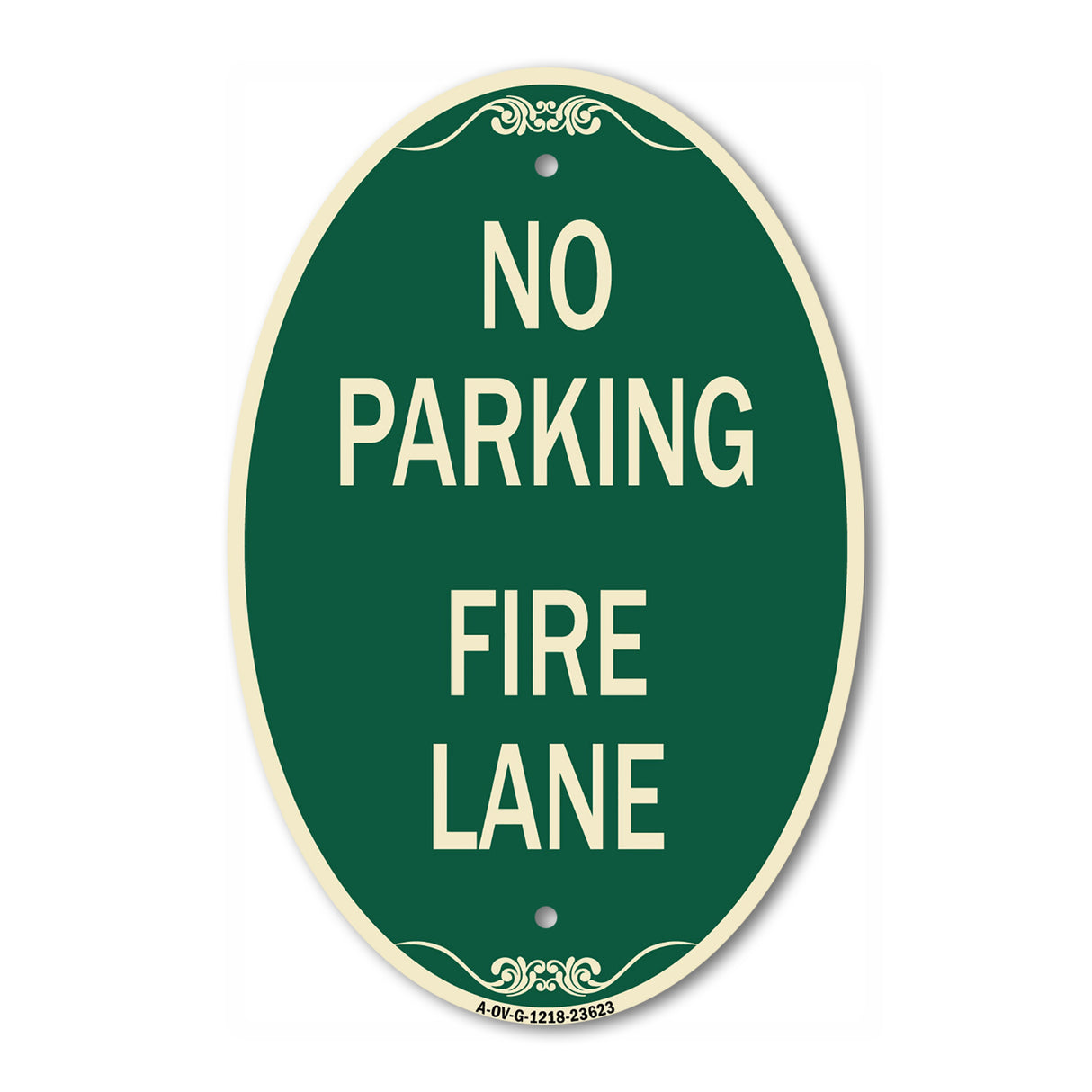 No Parking Fire Lane with Striped Border