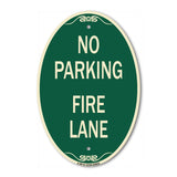 No Parking Fire Lane with Striped Border
