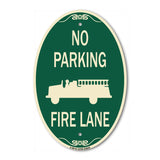 No Parking Fire Lane with Graphic