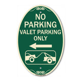 No Parking Valet Parking Only (With Left Arrow) (With Car Tow Graphic)