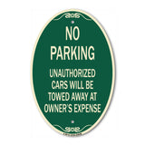 No Parking Unauthorized Cars Will Be Towed Away at Owner's Expense