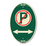 No Parking Symbol with Bidirectional Arrow