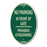 No Parking Sign No Parking in Front of Gate Prohibido Estacionarse