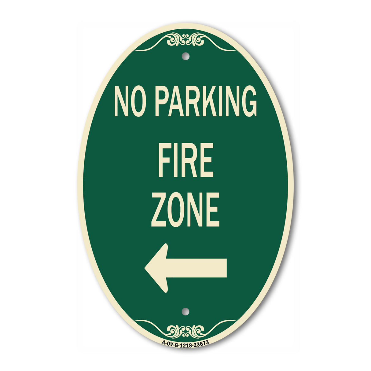No Parking Sign Fire Zone with Left Arrow