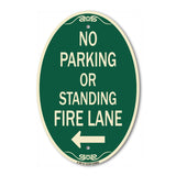 No Parking or Standing Fire Lane (With Left Arrow)