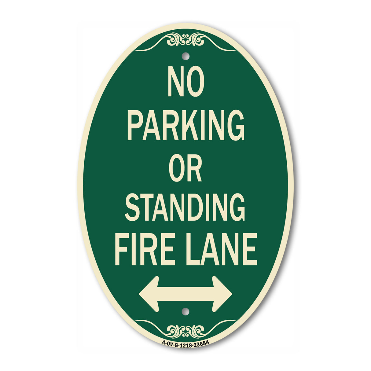 No Parking or Standing Fire Lane (With Bidirectional Arrow)