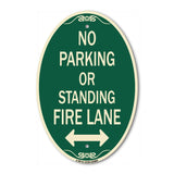 No Parking or Standing Fire Lane (With Bidirectional Arrow)