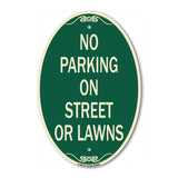 No Parking on Street or Lawns