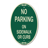 No Parking on Sidewalk or Curb