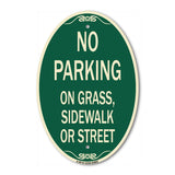 No Parking on Grass Sidewalk or Street