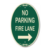 No Parking Fire Lane (With Right Arrow)