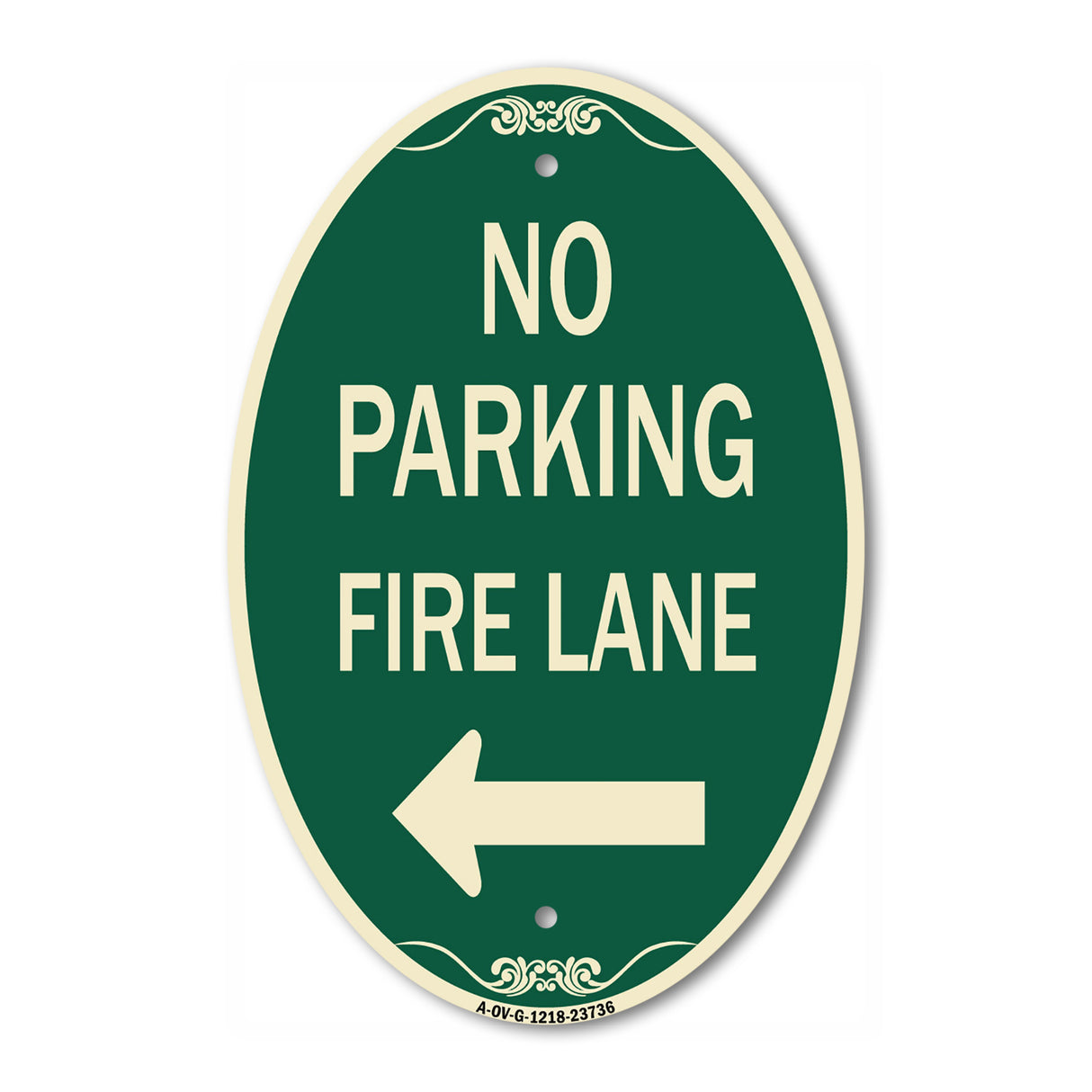No Parking Fire Lane (With Left Arrow)