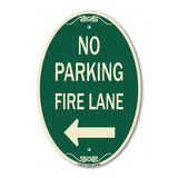 No Parking Fire Lane (With Left Arrow)