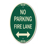 No Parking Fire Lane (With Bidirectional Arrow)