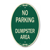 No Parking Dumpster Area
