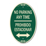 No Parking Anytime Prohibido Estacionar (With Bidirectional Arrow)