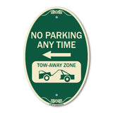 No Parking Anytime Tow-Away Zone with Left Arrow
