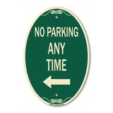No Parking Anytime with Left Arrow