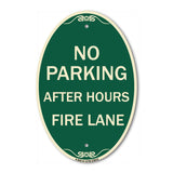No Parking - After Hours Fire Lane
