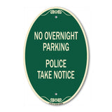 No Overnight Parking - Police Take Notice