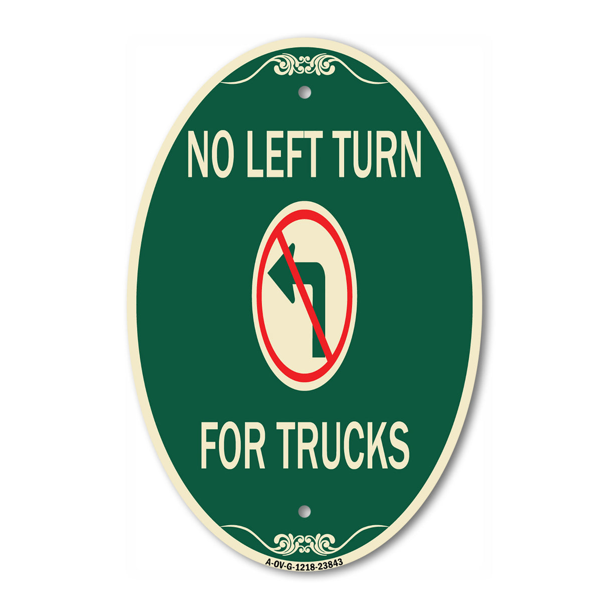 No Left Turn for Trucks with Graphic