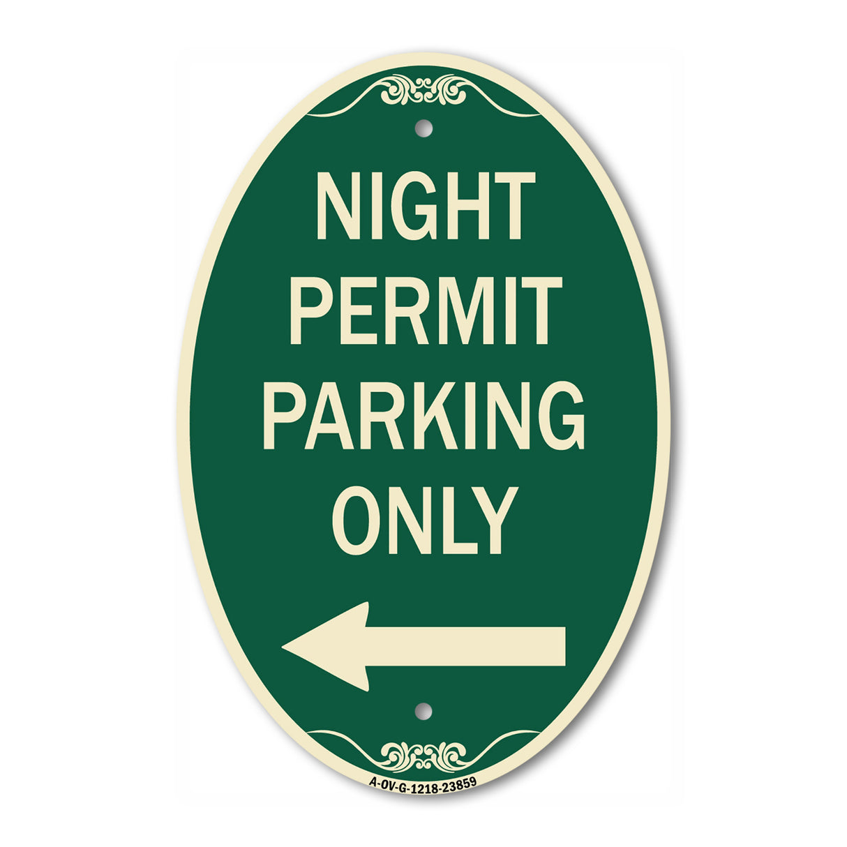 Night Permit Parking Only (With Left Arrow)