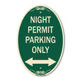 Night Permit Parking Only (With Bi-Directional Arrow)