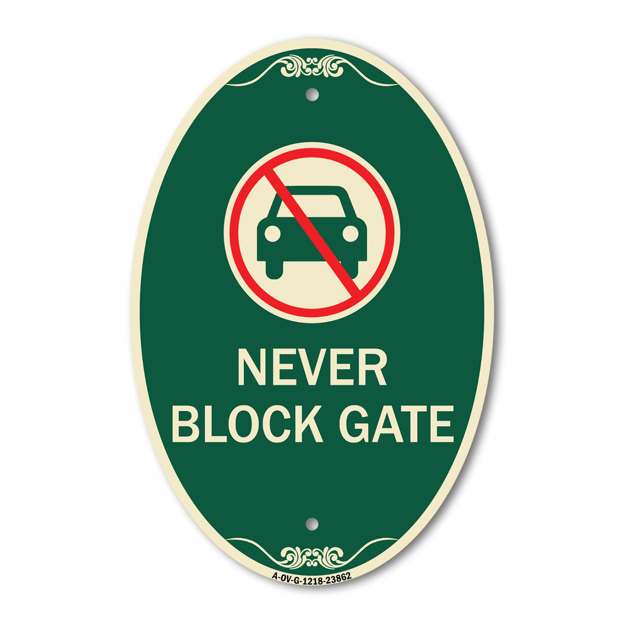 Never Block Gate with No Car Symbol