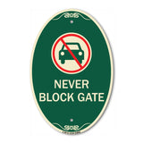 Never Block Gate with No Car Symbol