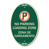 Loading Zone Zona De Cargamento (With No Parking Symbol)