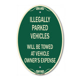 Illegally Parked Vehicles Will Be Towed at Owner's Expense Sign