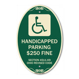 Handicapped Parking $250 Fine Section 4511.69 Ohio Revised Code (With Handicap Symbol)