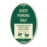 Guest Parking Only Unauthorized Vehicles Towed at Owner Expense with Graphic