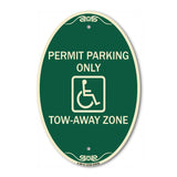 Georgia ADA Handicapped Parking Sign Accessible Permit Parking Only Tow-Away Zone with Symbol