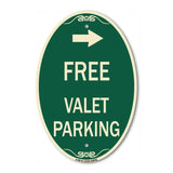 Free Valet Parking with Right Arrow