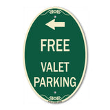 Free Valet Parking with Left Arrow