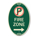 Fire Zone (No Parking Symbol and Right Arrow)