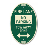 Fire Lane Tow-Away Zone with Bidirectional Arrow