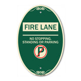 Fire Lane - No Stopping Standing or Parking (With No Parking Symbol)