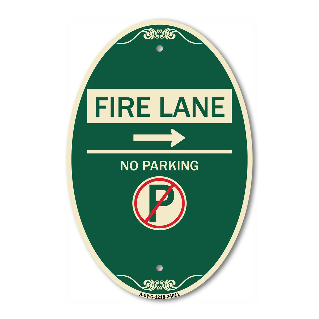 Fire Lane - No Parking (With No Parking Symbol and Right Arrow)