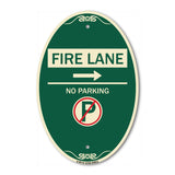 Fire Lane - No Parking (With No Parking Symbol and Right Arrow)