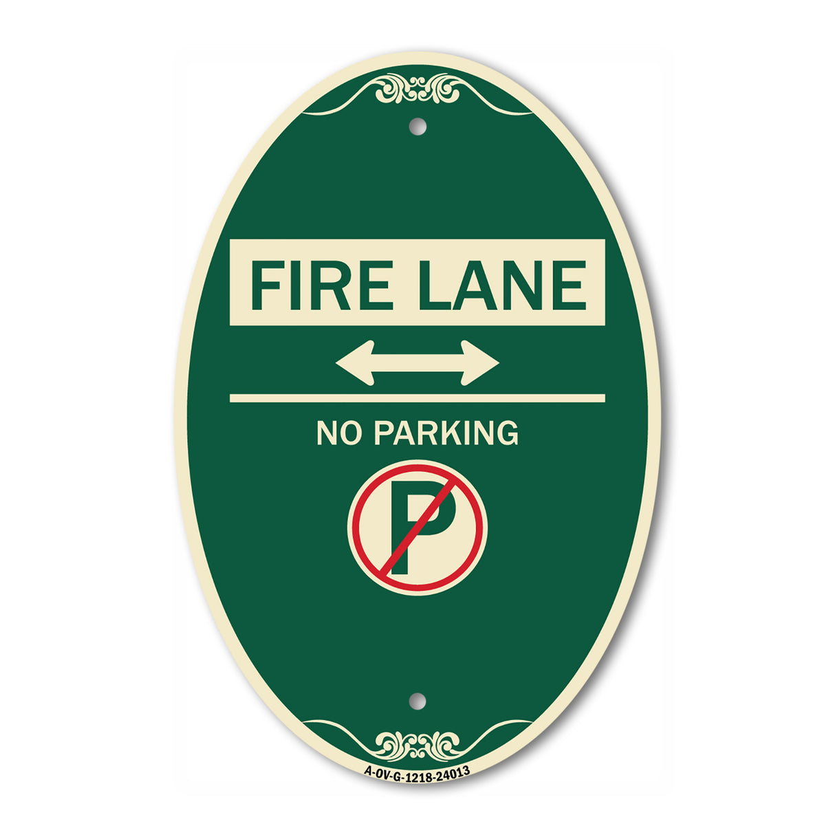 Fire Lane - No Parking (With No Parking Symbol and Bidirectional Arrow)