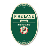 Fire Lane - No Parking (With No Parking Symbol and Bidirectional Arrow)