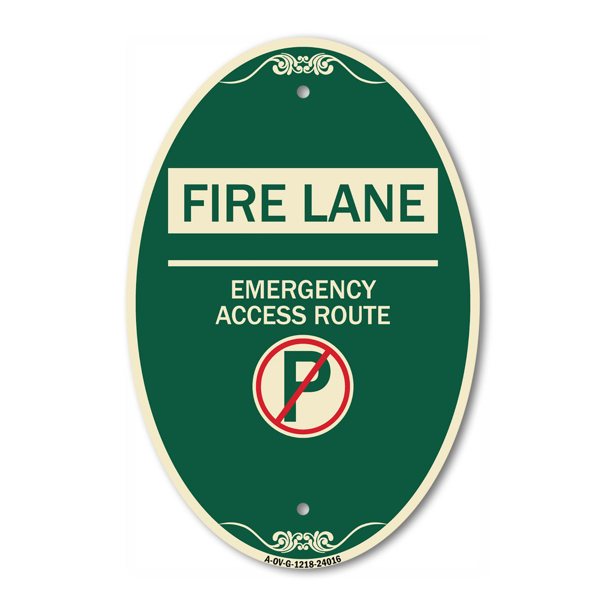 Fire Lane - Emergency Access Route (With No Parking Symbol)
