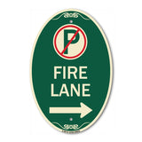Fire Lane (No Parking Symbol and Right Arrow)