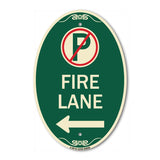 Fire Lane (No Parking Symbol and Left Arrow)