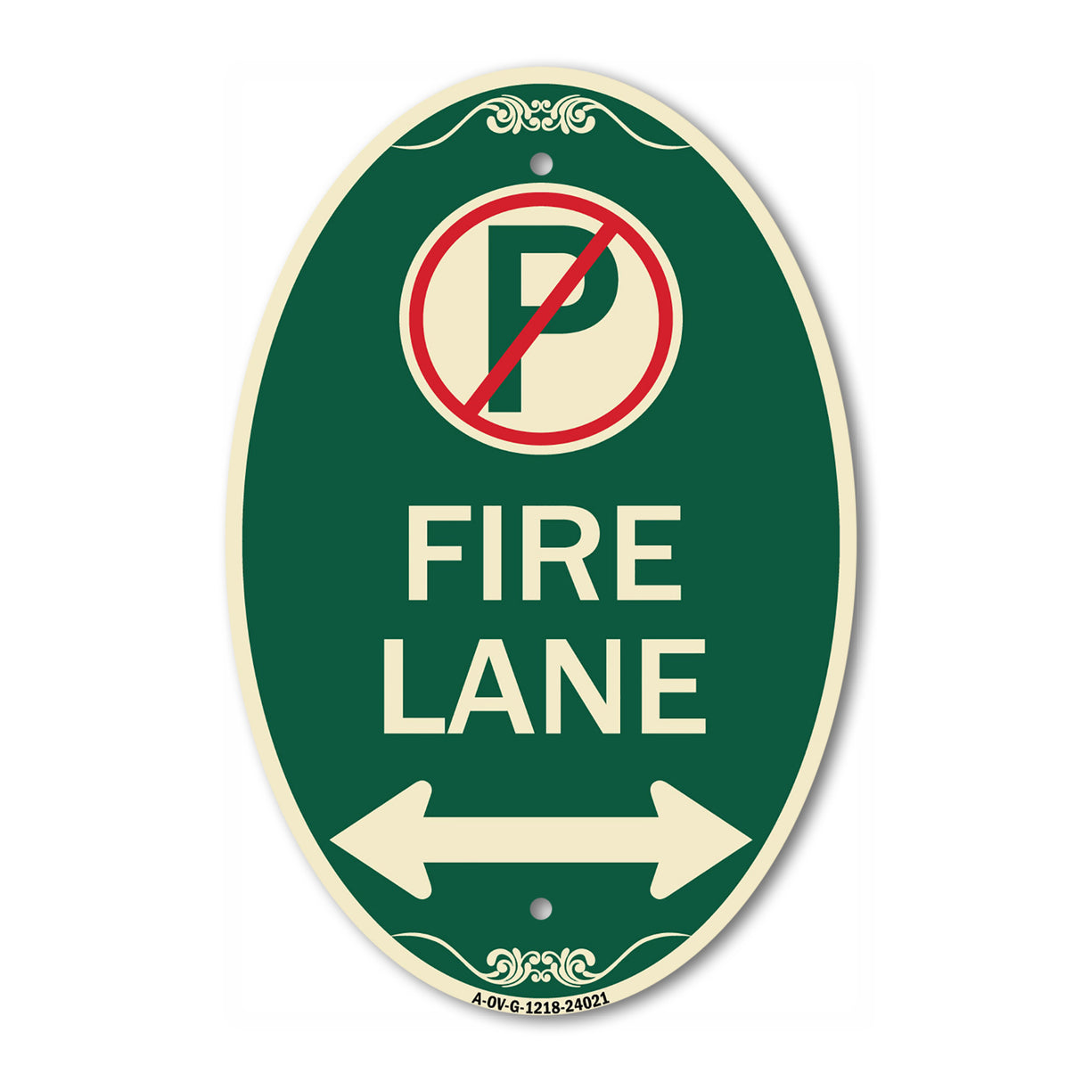 Fire Lane (No Parking Symbol and Arrow Pointing Left and Right)