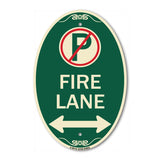 Fire Lane (No Parking Symbol and Arrow Pointing Left and Right)