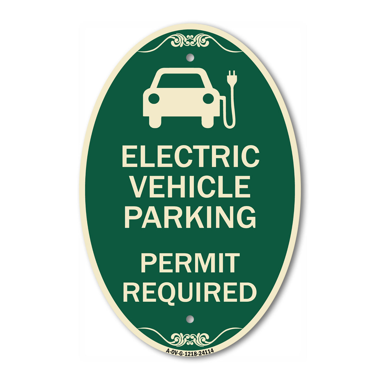 Electric Vehicle Parking Permit Required (With Electric Car Graphic)